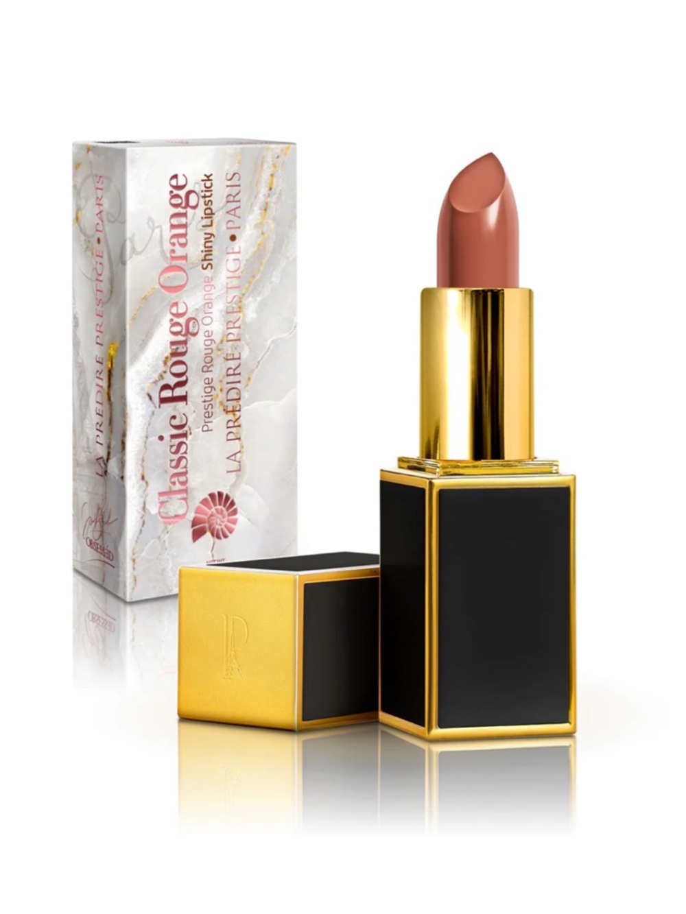 La Prestige Paris - Classic Rouge Orange Shinning Lipstick
